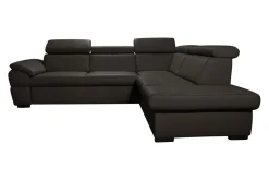 Trend Line Narożnik skórzany brązowy z regulowanymi zagłówkami TOWN