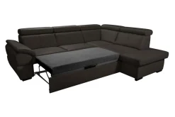 Trend Line Narożnik skórzany brązowy z regulowanymi zagłówkami TOWN