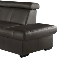 Trend Line Narożnik skórzany brązowy z regulowanymi zagłówkami TOWN