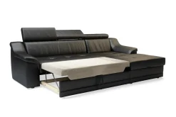 Narożniki|Impresti Narożnik skórzany czarny ALBA prawy