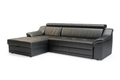 Impresti Narożnik skórzany czarny ALBA lewy