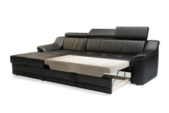 Impresti Narożnik skórzany czarny ALBA lewy