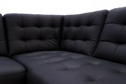 Impresti Narożnik skórzany czarny MALMO prawy