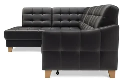 Impresti Narożnik skórzany czarny MALMO lewy