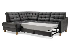 Impresti Narożnik skórzany czarny MALMO lewy