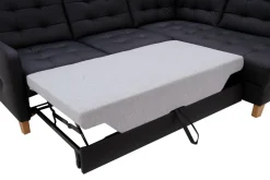 Impresti Narożnik skórzany czarny MALMO lewy