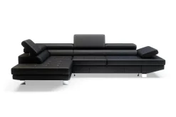 Narożniki| Narożnik skórzany czarny VANILLA lewy