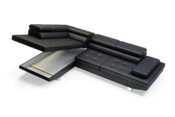 Narożniki| Narożnik skórzany czarny VANILLA lewy