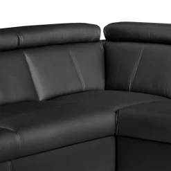 Trend Line Narożnik skórzany czarny z regulowanymi zagłówkami TOWN