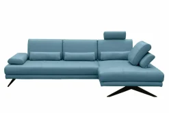 Trend Line Narożnik skórzany niebieski LAZUR prawy