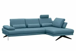 Trend Line Narożnik skórzany niebieski LAZUR prawy