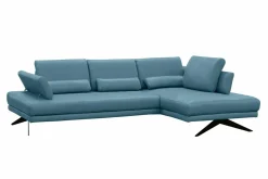 Trend Line Narożnik skórzany niebieski LAZUR prawy