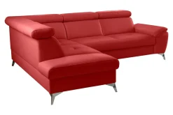 Trend Line Narożnik skórzany rozkładany czerwony MIO lewy