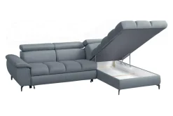 Narożniki| Narożnik szary rozkładany PLAZA prawy