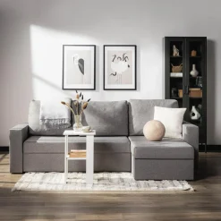 Exline Narożnik szary z 2 pojemnikami FLAT