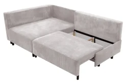 Fresh Narożnik sztruksowy jasnoszary LOGOS lewy