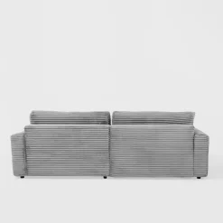 Narożnik sztruksowy jasnoszary NOEMI prawy