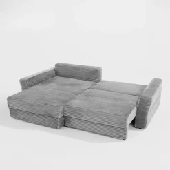 Narożnik sztruksowy jasnoszary NOEMI lewy