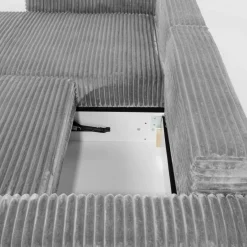 Narożnik sztruksowy jasnoszary NOEMI lewy