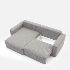 Softi Narożnik sztruksowy kremowy LILLI