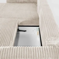 Narożniki| Narożnik sztruksowy kremowy NOEMI lewy
