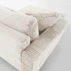 Narożniki| Narożnik sztruksowy kremowy NOEMI lewy