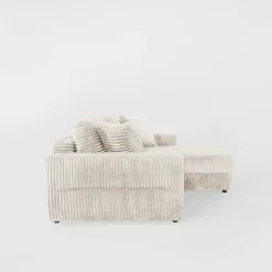 Narożnik sztruksowy kremowy NOEMI prawy