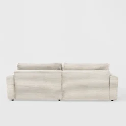 Narożnik sztruksowy kremowy NOEMI prawy