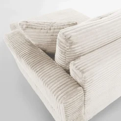 Narożnik sztruksowy kremowy NOEMI prawy