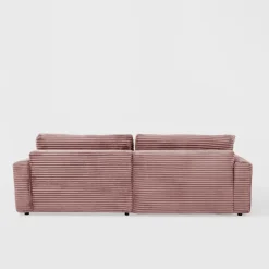 Narożnik sztruksowy pudrowy róż NOEMI prawy