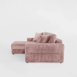 Narożnik sztruksowy pudrowy róż NOEMI lewy