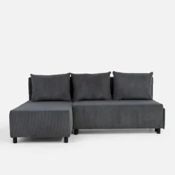 Fresh Narożnik sztruksowy rozkładany grafitowy HONEY