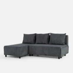 Fresh Narożnik sztruksowy rozkładany grafitowy HONEY