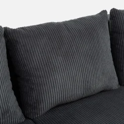 Fresh Narożnik sztruksowy rozkładany grafitowy HONEY