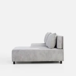 Fresh Narożnik sztruksowy rozkładany jasnoszary HONEY