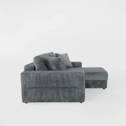 Narożniki| Narożnik sztruksowy szary NOEMI prawy