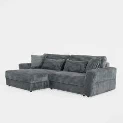 Narożniki| Narożnik sztruksowy szary NOEMI lewy