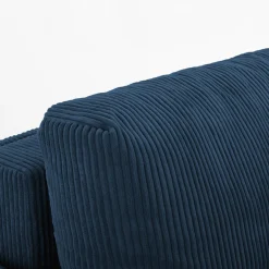 Narożnik sztruksowy z 2 pojemnikami ciemnoniebieski LIAM