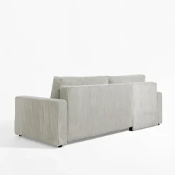 Narożniki| Narożnik sztruksowy z 2 pojemnikami jasnobeżowy LIAM