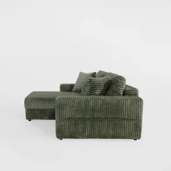 Narożniki| Narożnik sztruksowy zielony NOEMI lewy