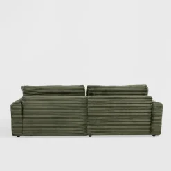 Narożniki| Narożnik sztruksowy zielony NOEMI lewy