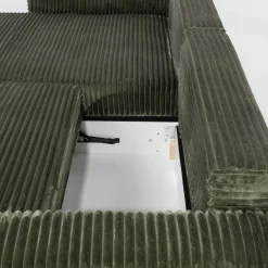 Narożniki| Narożnik sztruksowy zielony NOEMI lewy