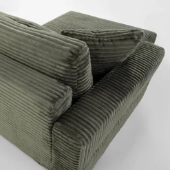 Narożniki| Narożnik sztruksowy zielony NOEMI lewy