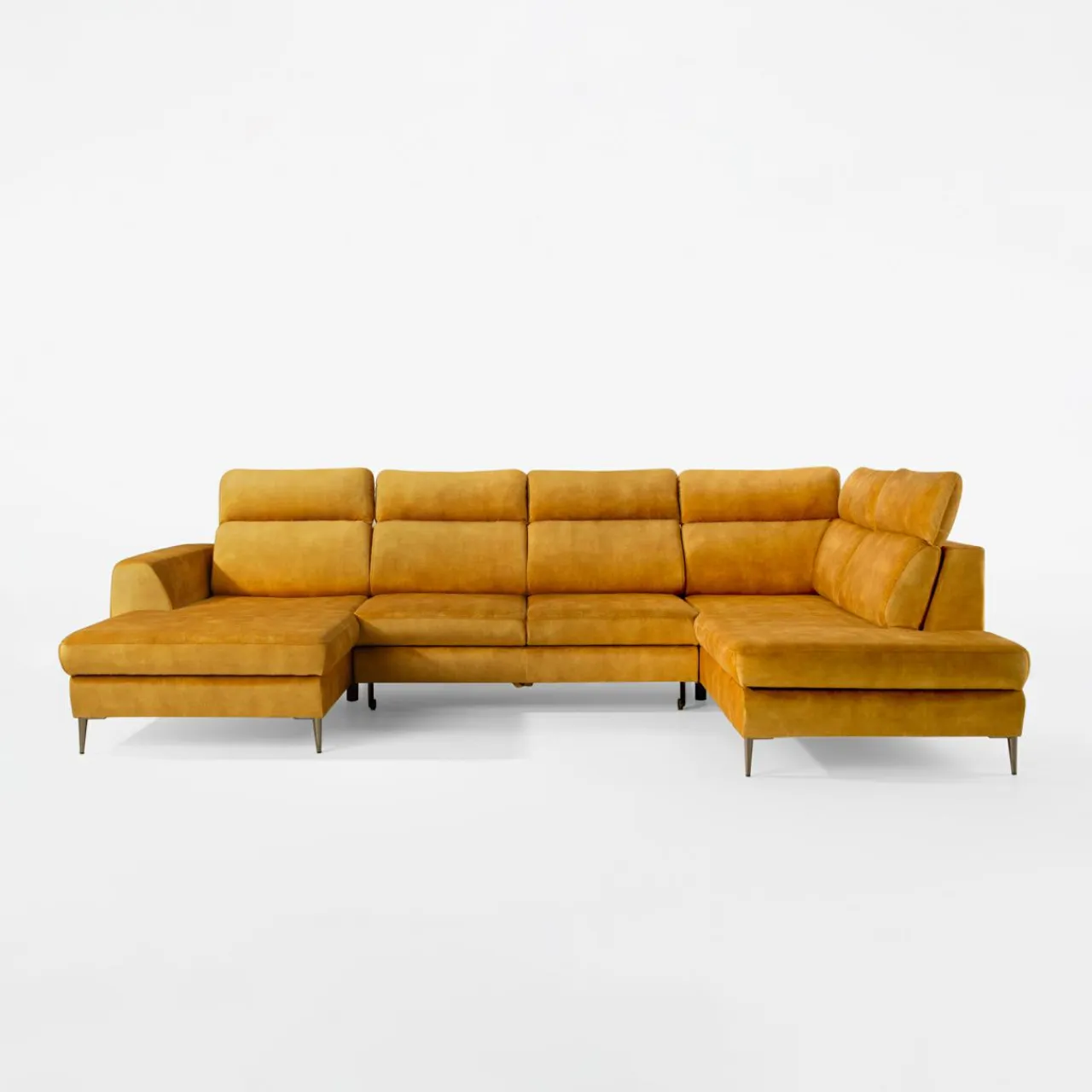 Narożnik U-kształtny rozkładany musztardowy DAKOTA lewy