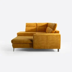 Narożnik U-kształtny rozkładany musztardowy DAKOTA prawy