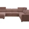 Trend Line Narożnik U-kształtny z funkcją relaksu różowy CORBY prawy
