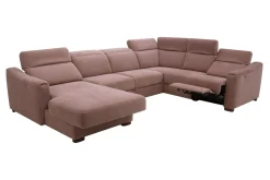 Trend Line Narożnik U-kształtny z funkcją relaksu różowy CORBY prawy