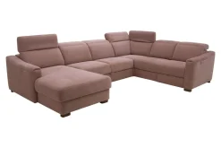 Trend Line Narożnik U-kształtny z funkcją relaksu różowy CORBY prawy