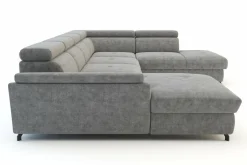 Instilo Narożnik welurowy z regulowanymi zagłówkami szary MAROLA U-FORM lewy