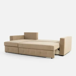 Narożnik z 2 pojemnikami beżowy LAVERNA